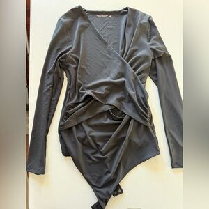 Abercrombie & Fitch Black Wrap Bodysuit